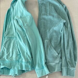 Cat & Jack Girls Aqua Teal Hoodies - Light Aqua and Teal